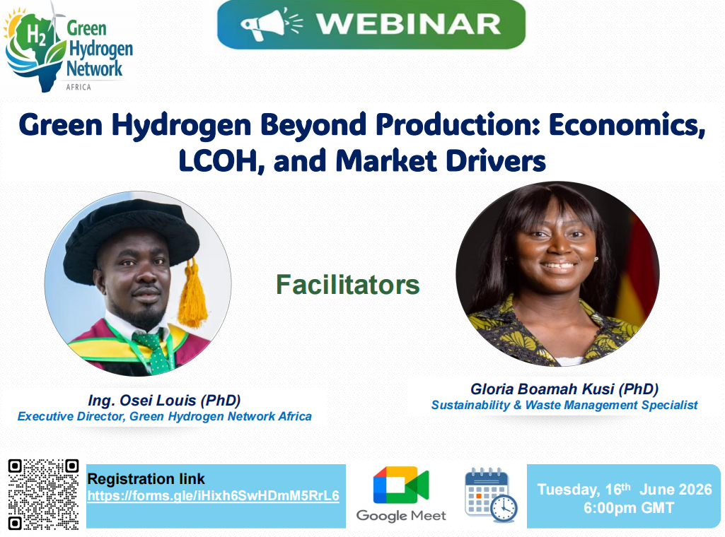 Green Hydrogen Beyond Production: Economics, LCOH, and Market Drivers — event flyer